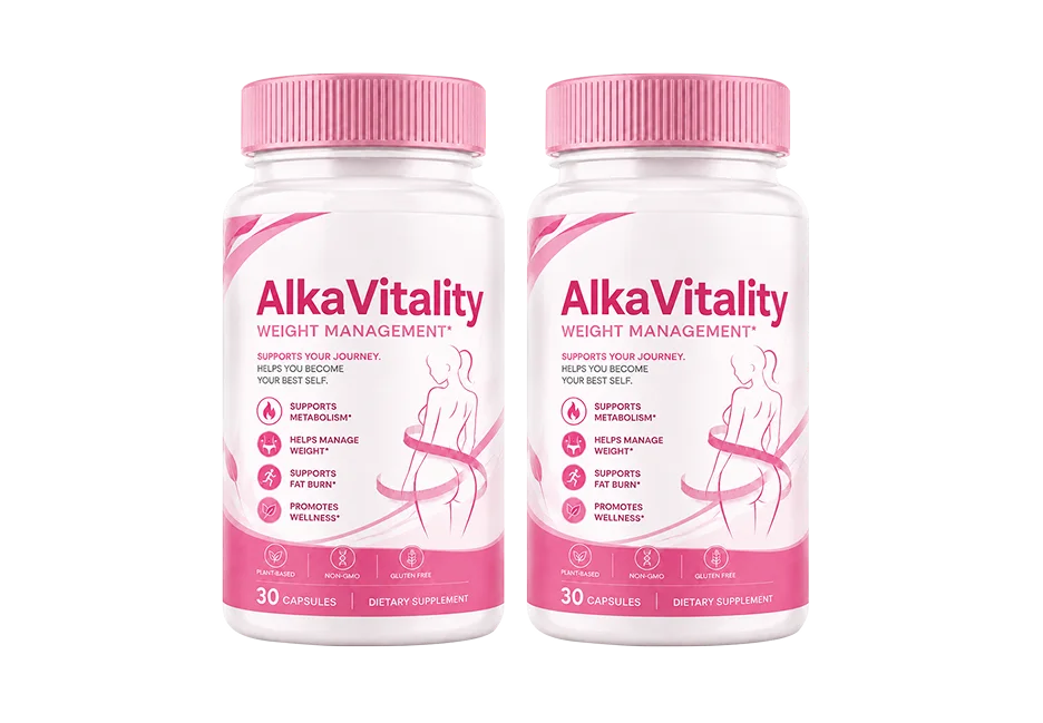 AlkaVitality bottles showing plant-based, non-GMO and gluten-free marks